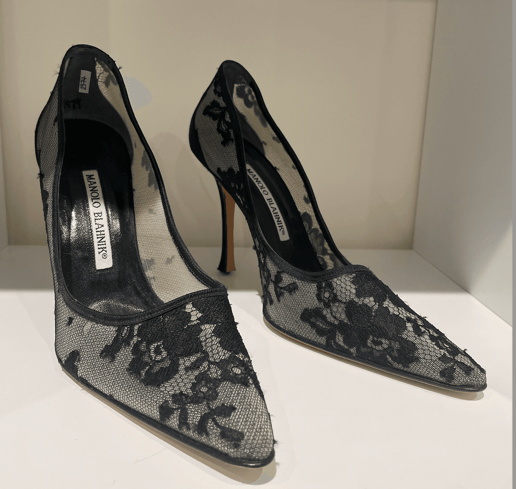 Manolo Blahnik Black Lace Shoes