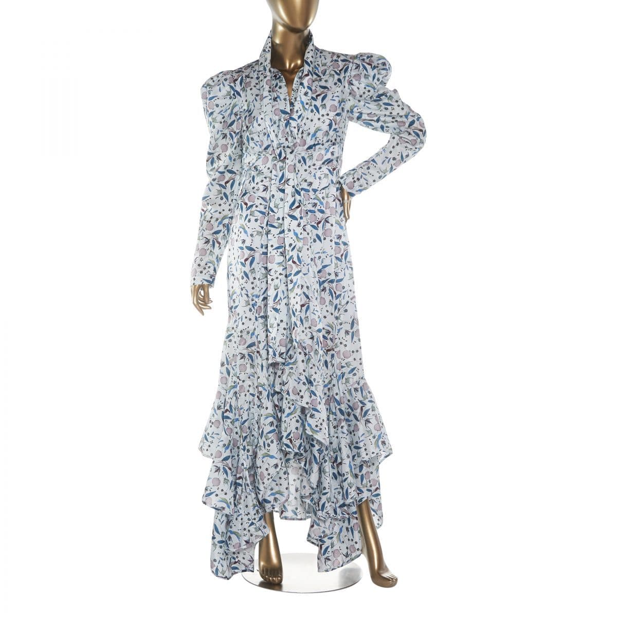 Acler Taubman Pussy-bow Floral-print Cotton And Silk-blend Dress