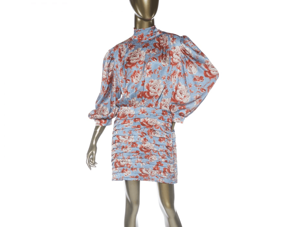 Magda Butrym Setubal Ruched Floral-print Silk-satin Mini Dress