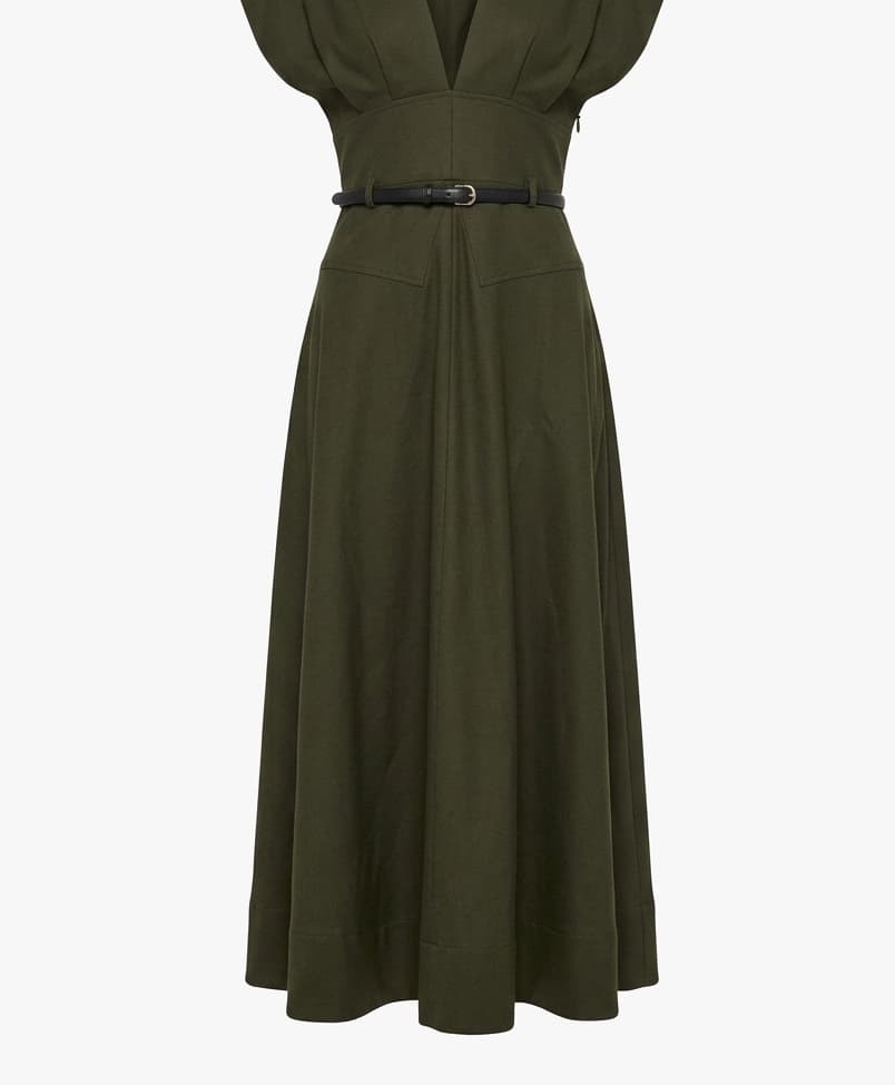 Gucci Army Green Wool Dress