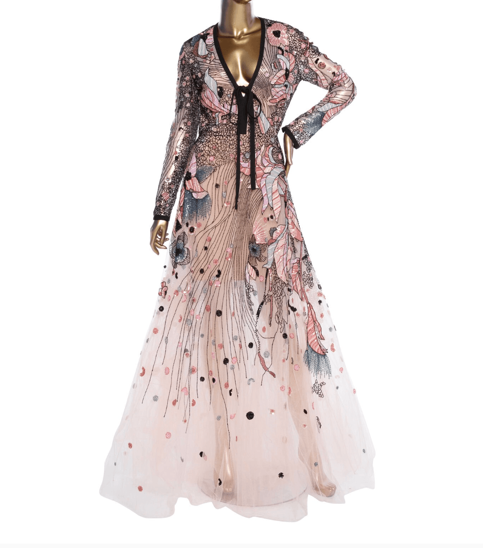 Elie Saab Tulle Sequin Gown