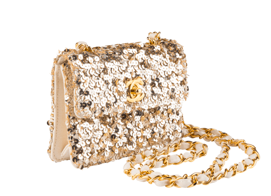 Chanel Vintage Sequin Gold Bag
