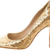 Manolo Blahnik Rose Gold Sequined Pumps — image 1