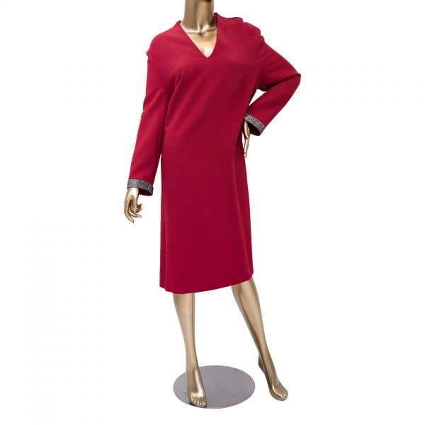 Escada Long Sleeve Emblellished Dress