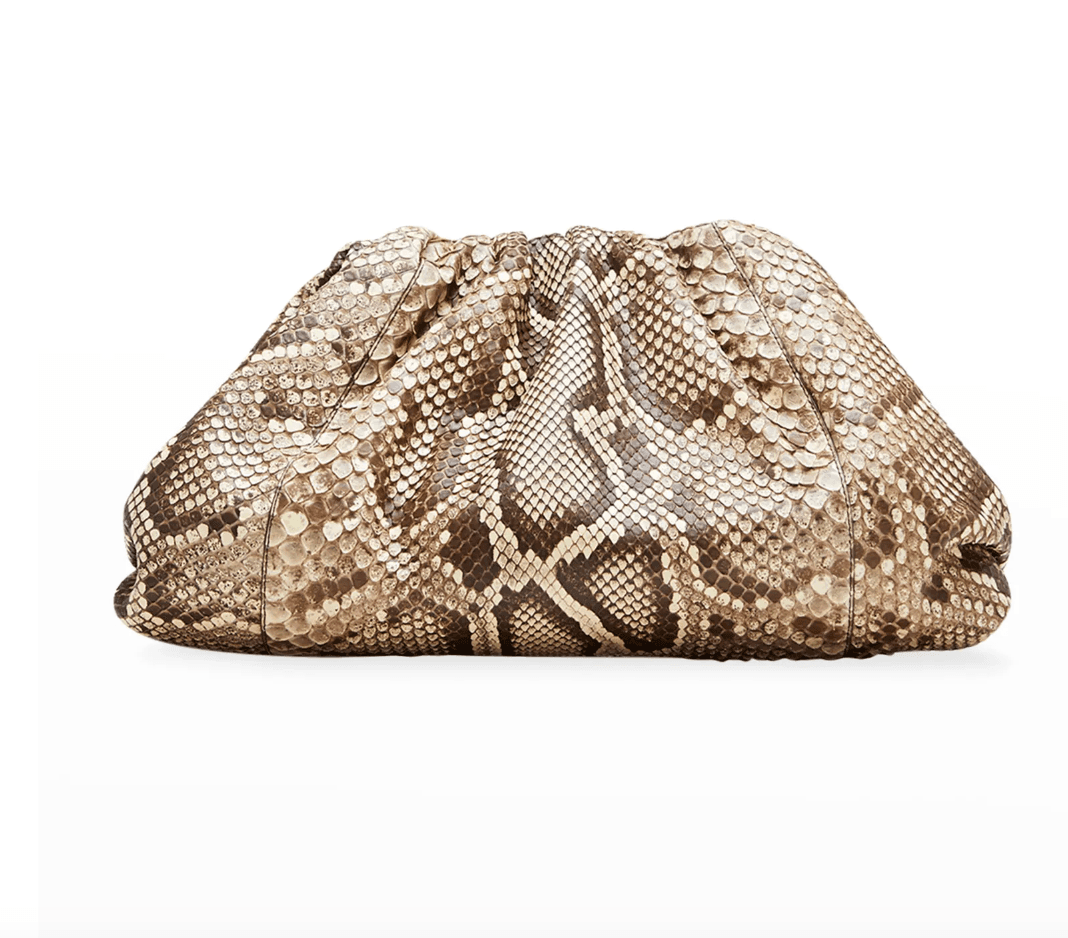 Bottega Veneta Pouch Oversized Clutch Bag In Python