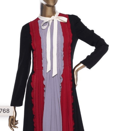 Valentino Pleated Ruffle Dress