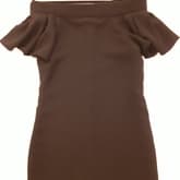 Brandon Maxwell Off The Shoulder Shift Ruffle Dress — image 1