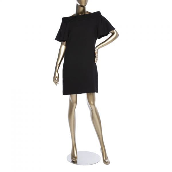Brandon Maxwell Off The Shoulder Shift Ruffle Dress