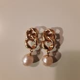 Chanel Vintage Gold Chain And Pearl Earrings — image 1