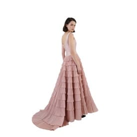 Oscar De La Renta Blush Pink Tiered Gown — image 5