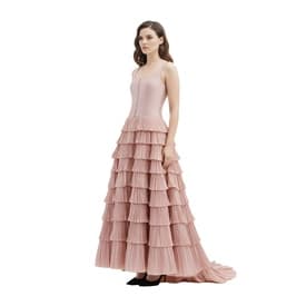 Oscar De La Renta Blush Pink Tiered Gown — image 6
