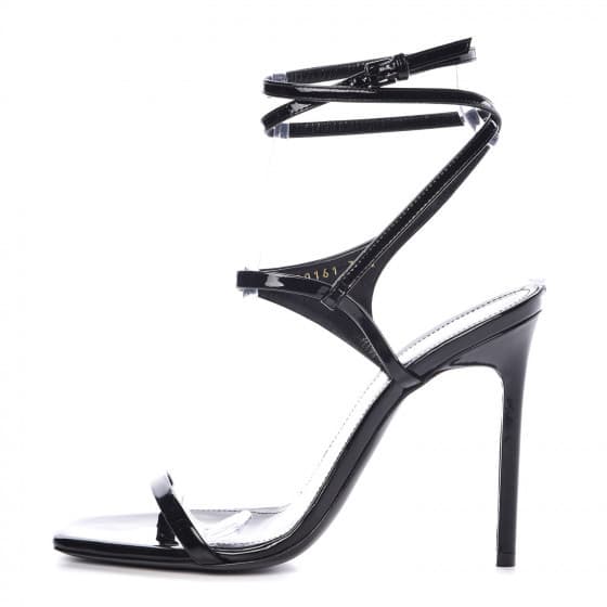Saint Laurent Vitello Vernice Soft Amber 105 Patent Leather Sandals