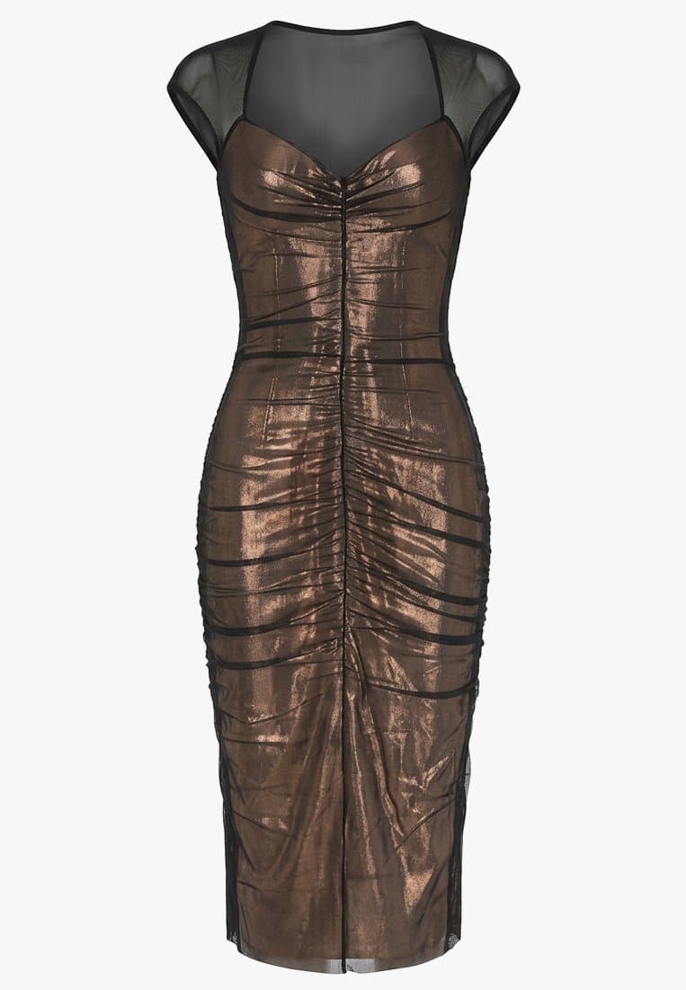 Tom Ford Mesh Cap Sleeve Dress With Nude Underlay