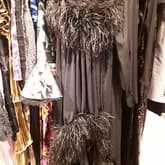 Saint Laurent Black Feather Strapless High Low Dress — image 1