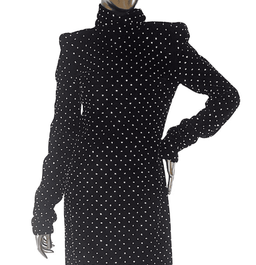 Saint Laurent Turtleneck Rhinestone Dress