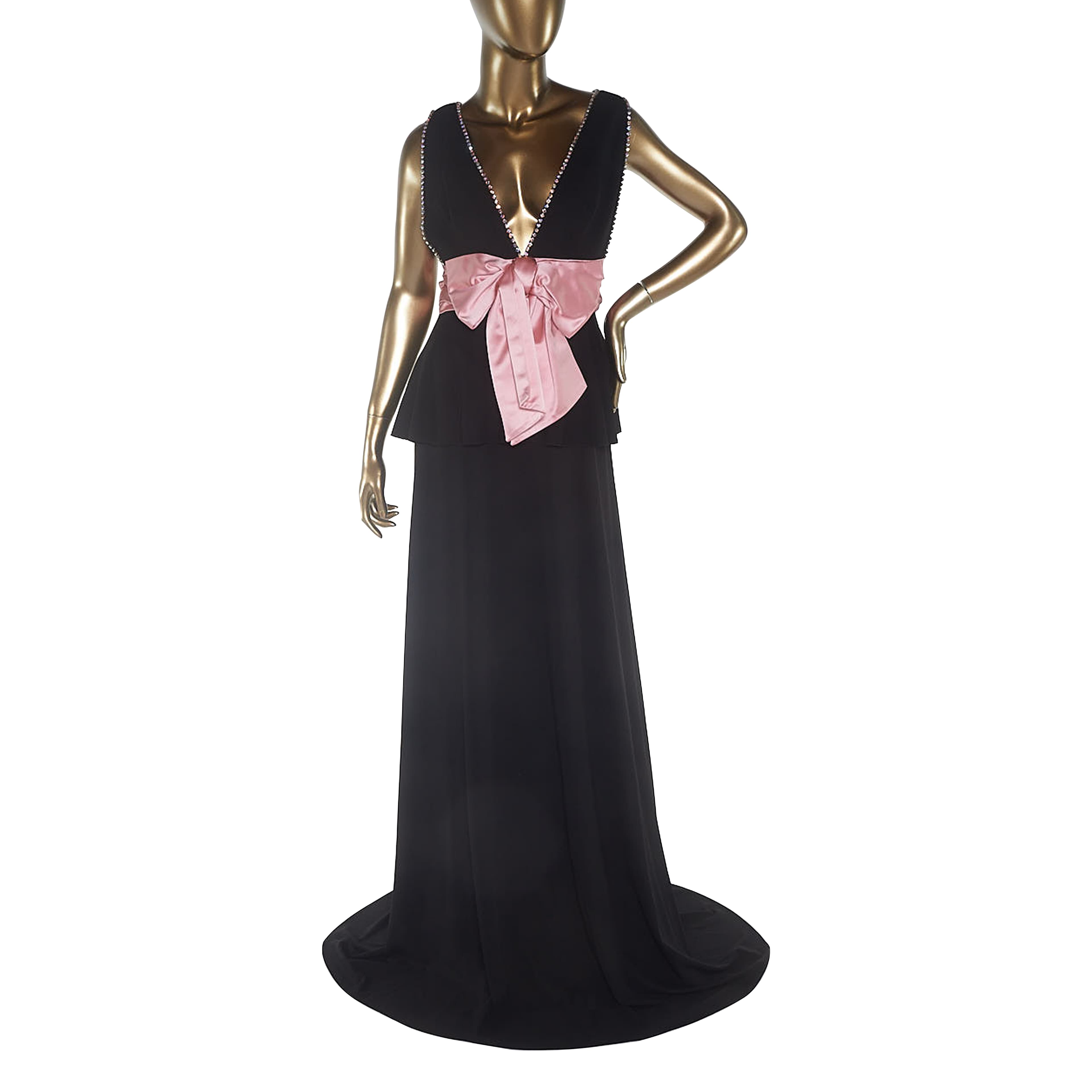 Gucci Rhinestone Trim Gown With Bow