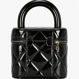 Chanel 90's Black Patent Quilted Top Handle Vanity Case — image 2