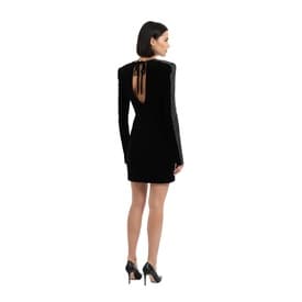 Saint Laurent Black Velvet Embellished Dress — image 5