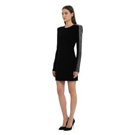 Saint Laurent Black Velvet Embellished Dress — image 8