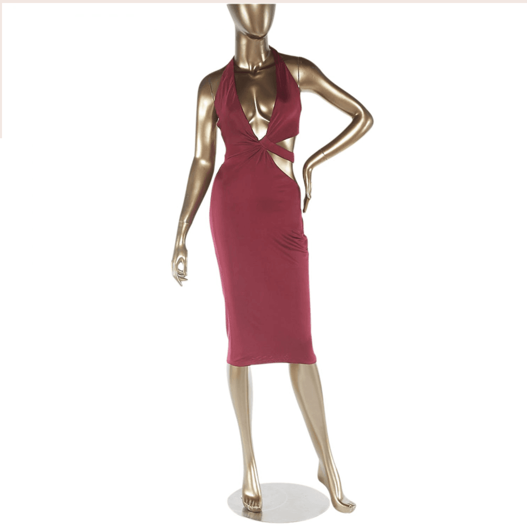 Vintage Gucci Plunging Cut-out Dress
