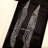Saint Laurent Long Tassel Rhinestone Earrings — image 1
