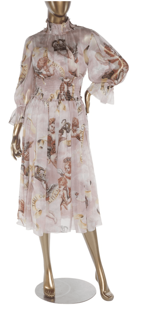Dolce & Gabbana High Neck Cherub Dress