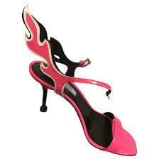 Prada 2018 Neon Pink Patent-leather Flame Heels