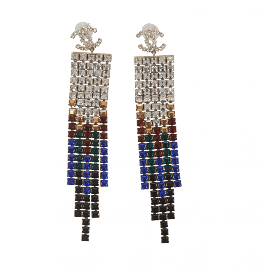 Chanel Fringe Color Earrings