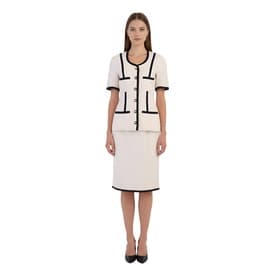 Chanel Vintage Ivory Linen Skirt Suit Set — image 2