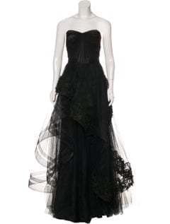 Monique Lhuillier Strapless Embellished Dress