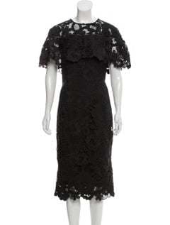 Lela Rose Crochet Midi Dress