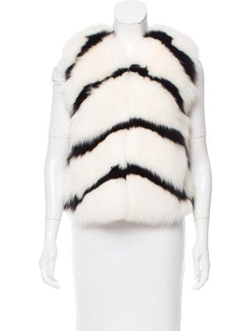 Striped Fur Vest
