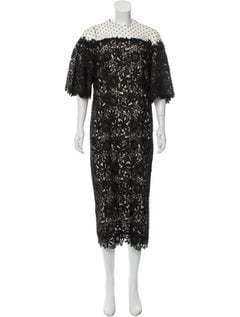 Monique Lhuillier Lace Midi Dress