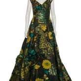 Oscar De La Renta Off The Shoulder Floral Jacquard Gown Fall 2006 — image 1