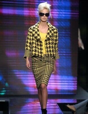 Gianni Versace Col' Autumn Checkered Wool Skirt- Suit