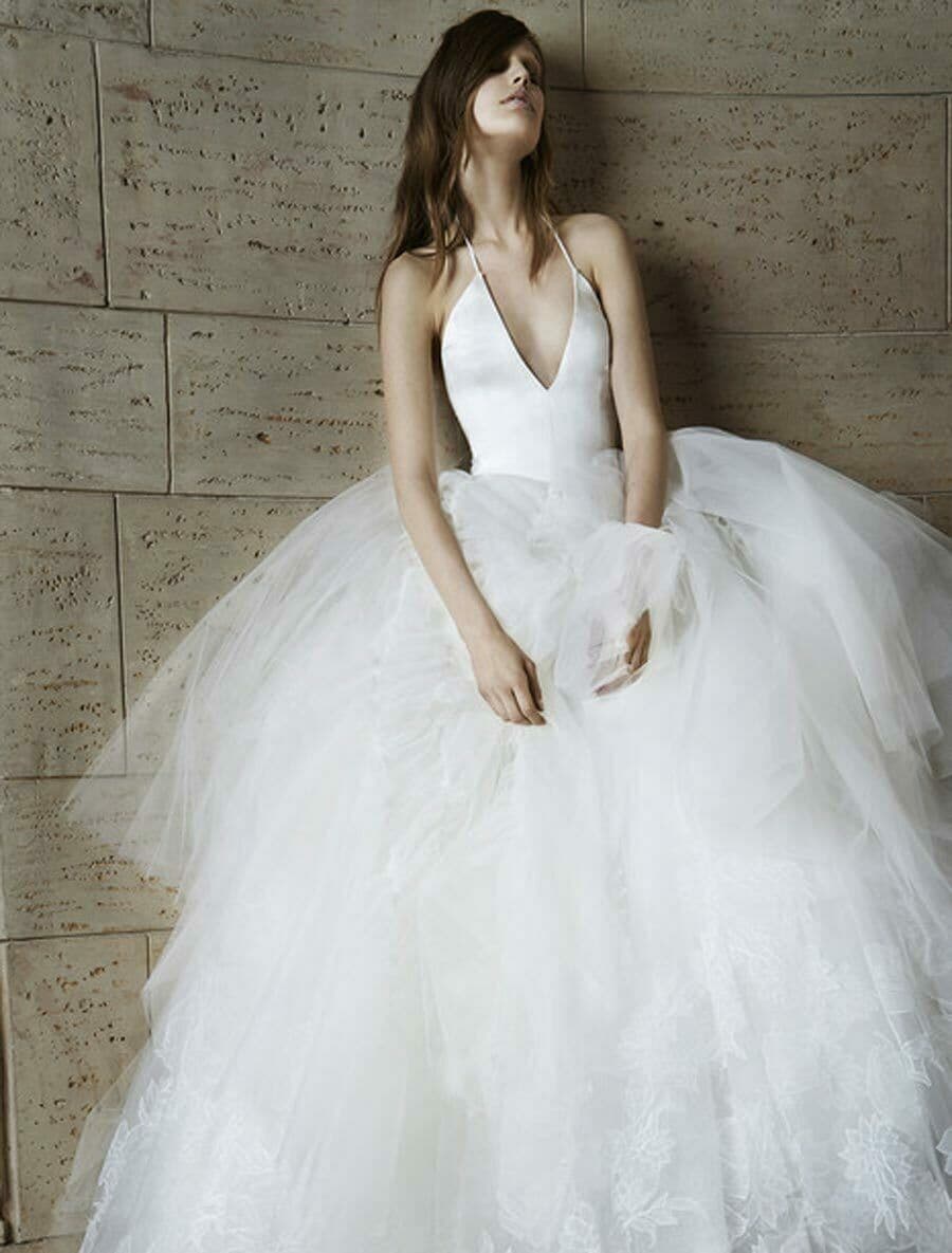 Vera Wang Odette Wedding Dress Halter Lace Tulle Ballgown