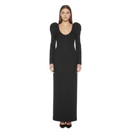 Saint Laurent Drap De Laine Column Dress In Black — image 2