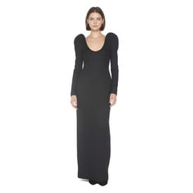 Saint Laurent Drap De Laine Column Dress In Black — image 3