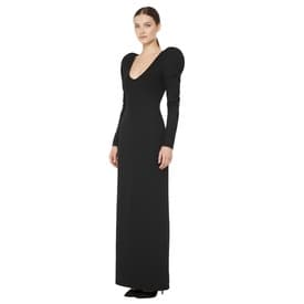 Saint Laurent Drap De Laine Column Dress In Black — image 6