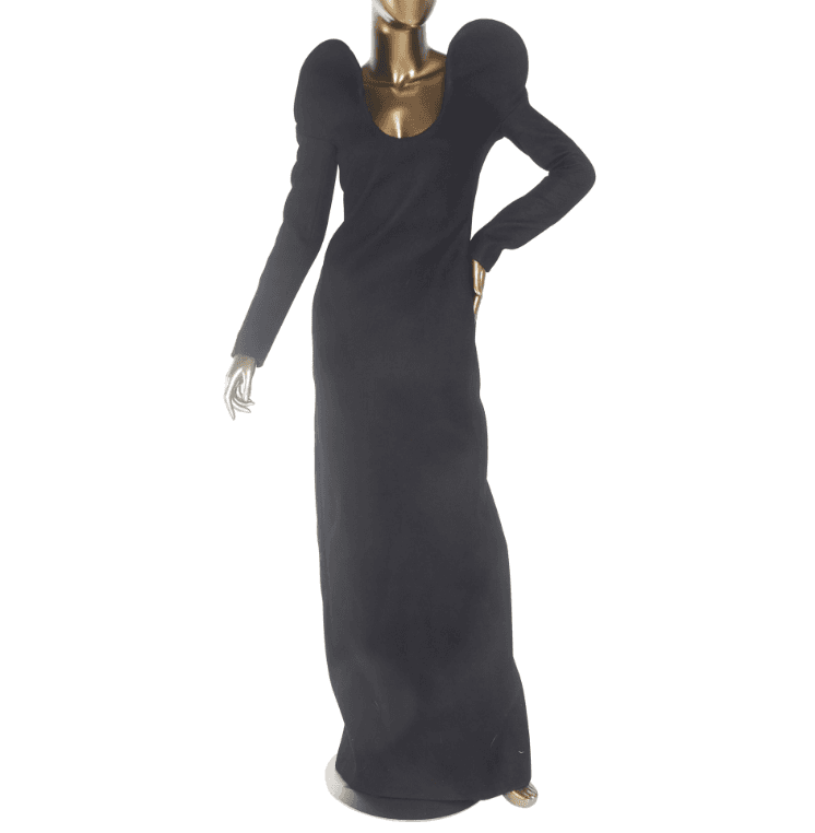 Saint Laurent Drap De Laine Column Dress In Black