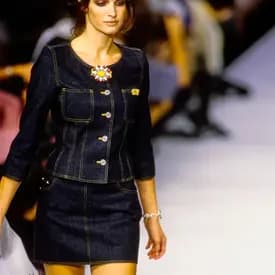 Chanel 1996 Denim Logo Skirt Set — image 5