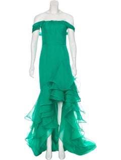 Oscar De La Renta Silk Sleeveless Evening Dress