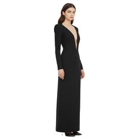 Saint Laurent Wool Plunging Long Sleeve Gown — image 6