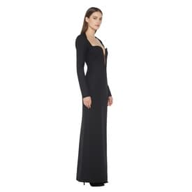 Saint Laurent Wool Plunging Long Sleeve Gown — image 7