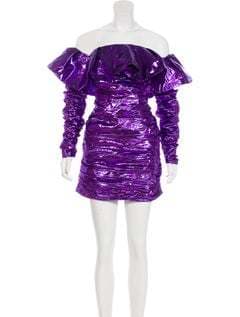 Attico Metallic Ruched Dress