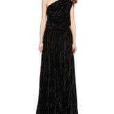 Saint Laurent Velvet One Shoulder Gown With Leather Flower — image 1