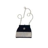 Versace Black Satin Rhinestone Chain Logo Mini Bag — image 1