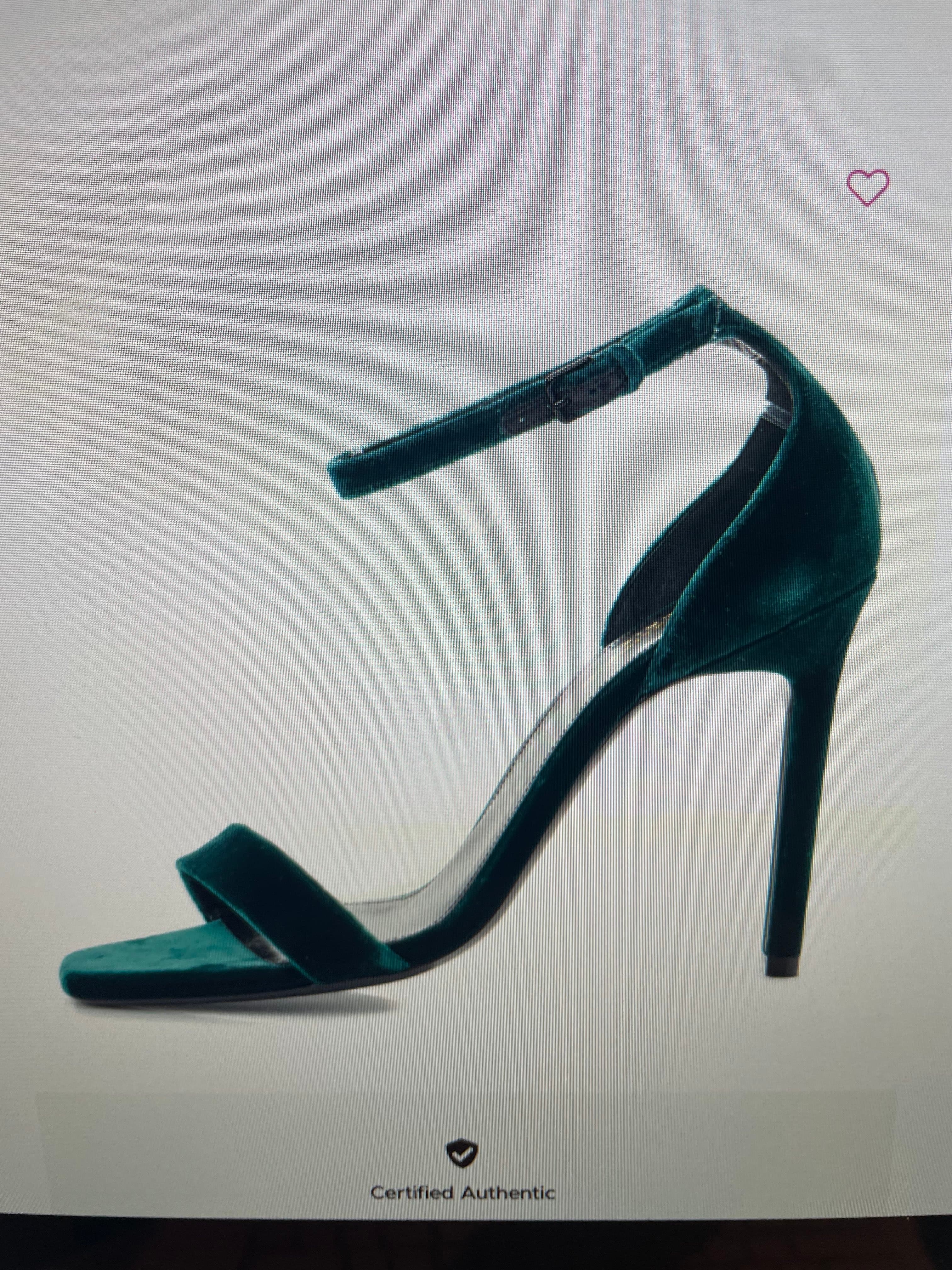 Saint Laurent Green Velvet Sandals
