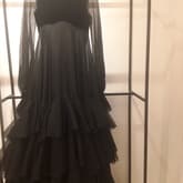 Vintage Black Chiffon Long Sleeve Gown — image 1