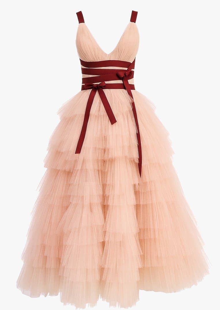 Carolina Herrera Blush Tulle Dress